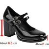 Mary Jane Pumps for Women Girls Fashion New Chunky Heel Wedding Dress Shoes 2023 Spring Classic Double Buckle 230807