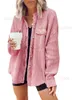 Womens Waffle Knit Shacket Boyfriend Shirt Jacket Button Down Blouse Loose Fit Tops à manches longues T230808