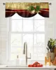 Curtain Christmas Bells Window Living Room Kitchen Cabinet Tie-up Valance Rod Pocket