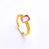 Bröllopsringar 18K Gold Ring Yellow AU750 Simple Generous Sweet for Party Fine Women S Jewelry Gift Crystal Demouldj372 230808