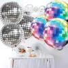 Big 4D Balloons 22inch Foil Balloon Disco Balloons Birthday Party Decoration Flashing Light Wedding Sphere Round Cube Shaped HKD230808