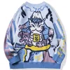 Męskie swetry harajuku japońskie anime graficzny sweter Mężczyźni Hip Hop Streetwear 2023 Autumn Oversize Pullover for Fashion 230807