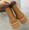 Yeni Şövalye Ayak Bileği Botları Yuvarlak Toe Platform Topuklar 3,5 cm Kızlar Kadınlar Lüks Tasarımcı Moda Deri Deri Sıradan Ayakkabılar Fabrika Ayakkabı