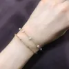 Link-Armbänder, süßes romantisches Mädchen-Mode-Armband, einfache goldene Perlenkette, Imitationsperle, doppelt