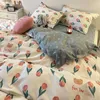 Ensembles de literie ensemble floral sans remplissage Kawaii housse de couette drap plat taie d'oreiller doux linge de lit simple dortoir complet Textile de maison