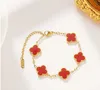 Mode smyckesdesigner Nya fyrbladskvinnor armband Enkelt multi-blommor Fritillär Lucky Clover Armband Girl Gift