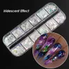 Glitter da unha 12 grades Iridescente Nails Aurora Crystal Fire Flakes Holográfico Sparkle Lantejous Charms Gel Manicure Flash Chjdp 230808