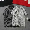 Camisetas masculinas American Retro Trend Personality Stripe Polo Shirt Lovers Summer 2023 Casual Men and Women Short Sleeve Tops Harajuku