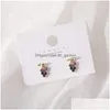 Boucles D'oreilles 2023 Produit Coréen Petit Et Simple Violet Gradient Cristal Raisin Mignon Femmes Élégantes Bijoux De Fruits Sauvages Drop Dhgarden Dhfg5