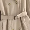 Płaszcze damskie okopy 2023 Patchwork Kolor płaszcza Kobiety X-Long Windbreaker Prosty odzież wierzchnia jesienna luźna kobietę