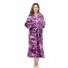 Vêtements de nuit pour femmes automne hiver 2023 Robe en flanelle Sexy épaissi peignoir corail polaire thermique vêtements de nuit en peluche longue chemise de nuit Kimono