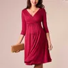 Maternity Dresses Emotion Moms 2023 Spring Summer Maternity Clothes Pregnant Women Dress Casual Sexy V Neck For Pregnant Women HKD230808