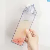Plastic Clear Milk Carton Shaped Water Bottles Portable Drinking Sports Milk Cups Water Bottle with Lid Fashion