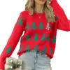 Women's Sweters Women S Christmas Snowflake Wzór SWETOR SWAZY KOMY DŁUGI SKŁACY Zimowe jesienne załogi Skoczniki szyi Modne