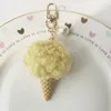 New Ice Cream Pendant Keychain Cute Cartoon Keychain Plush Bags Hang Cone Car Key Chain Ring Bags Pendant Jewelry Gifts