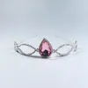 Jóias para cabelo de casamento ZANLLOY Fashion Exquisite Pink Crystal Crown Ladies Party Jewelry Princess Birthday Hair Band Bridal Wedding Hair Gift 230808