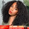 Synthetic Wigs UNice Hair Kinky Curly Wig V Part Human Glueless Upart No Leave Out I Part Blend with Your Own Hairline 230807