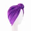 Ny sammet twist knut indiska kvinnor hijab kemo kepsar strech inre hatt cancer håravfall motorhuven turbante femme headwrap scarf mujer