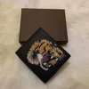 Mit Box Designer kurze Brieftaschen für Männer Frauen Leder Tier Schlange Tiger Biene Luxus Mode -Kartenhalter