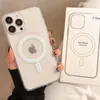 iPhone 14 Pro 13 12 Max Mini XR XS 소매 패키지 호환 충전기의 투명한 명확한 아크릴 자기 충격 방지 전화 케이스