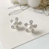 Boucles d'oreilles cerceau 925 couleur argent Vintage fleur perle pour les femmes à la mode boucle d'oreille bijoux prévenir les allergies fête accessoires cadeau