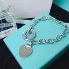 tiffanyany Stilista Collana da donna Bracciale Classico Cuore Set Oro 18 carati Ragazza Regalo d'amore per San Valentino Gioielli in acciaio inossidabile 316L