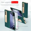 Posyplasy skórzane skrzynki do Samsung Galaxy Z Fold 5 Case Glass Film Ecran Protection Okładka stoiska