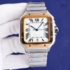 Vierkant herenhorloge 40 mm designer horloge witte wijzerplaat roestvrij stalen band volautomatisch mechanisch mode herenhorloge Montre De Luxe DHgate 007