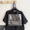 Evening Bags Transparent Bag Women 2pcs set Luxury Handbag Fashion PVC Clear High Quality Handbags Feminina Bucket Crossbody 2023 230807