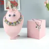 Jewelry Boxes Rack Display Pink Velvet Cloth Window Necklace Ring Props HighEnd Free Combination 230808