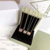 Vintage Pendant Necklaces Van Clee Perle Brand Designer Copper With 18k Gold Plated Crystal Four Leaf Clover Round Cyliner Charm Choker For Women With Box