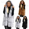 Élégant manteau en fausse fourrure hiver femmes 2018 nouvelle mode décontracté chaud mince sans manches fausse fourrure gilet veste d'hiver pardessus vêtements d'extérieur T230808