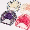 Hårtillbehör 0-24m Spädbarn Toddlers Baby Girls Caps Floral Turban Hat Beanie Bonnet med blomma mjuk söt födelsedagsdekoration