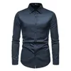 Chemises décontractées pour hommes 6 couleurs hommes chemise à manches longues solide simple boutonnage affaires blanc Camisa Masculina Social