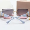 Lunettes de soleil de créateurs femmes mode sans cadre Rectangle revêtement corne de buffle lunettes de soleil UV400 en bois hommes lunettes Eyelgasses