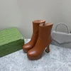 Kadın tasarımcı G ayak bileği botları platform pompalar tıknaz blok topuklu patik kadın lüks tasarımcı boot janaya deri taban moda ins fabrika ayakkabı