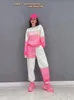 Sweats à capuche pour femmes Deux pièces Jogger's Suit Colorblocked Sequins Survêtement Hip Hop Design Sports Set