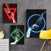 Michelangelo Robot Canvas Paintings Neon Futuristic Technology Sculpture Posters and Prints Wall Art Room Living Decoração Wo6