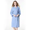 Kvinnors sömnkläder våffla 60% bomullsbadrobes kvinnor och män par el kimono dressing klänning bastu spa robes 5588