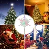 スノーフレークツリートッパーLEDライトクリスマスツリートッパーライトグリッターツリー飾りダイバーズ照明モードクリスマス装飾L230620