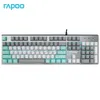 Rapoo V530 Teclado mecánico retroiluminado para juegos con cable con eje plateado Sistema de retroiluminación azul hielo 104 teclas Gris HKD230808