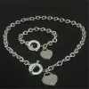 Colgante Diseñador Ism Sterling Sier Heart Bangle Collares Agregar Set Forma Original Moda Pulsera Clásica Mujeres SEKB