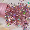 Nail Glitter iriscent Art paljetter Silver Chunky Diy Chrome Powder Sparkly Hexagon Flakes Manicures Decorations 230808