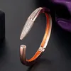 Bangle zlxgirl смешанный модный карандаш дизайн манжеты для женщины свадьба Полный кубический кристалл циркона Cz Broglest Bracelet Gold Party