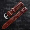 Titta på band Fashion Lizard Texture Leather Watchband Pin Buckle Watch Strap for Women and Man 12mm 14mm 16mm 16mm 18mm 20mm 22mm 24mm 230808