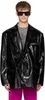 Costumes pour hommes XS-6XL 2023 hommes femmes cheveux styliste passerelle mode Simple PU noir brillant ample Blazer costume manteau scène grande taille Costumes