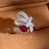 Wedding Rings PuBang Fine Jewelry 925 Sterling Silver Resizable Diamond Ring Ruby Gem Created for Women Gifts 230808