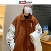 Men's Jackets Men's Jackets Y2k Fleece Hooded Fluffy Coats 2023 Streetwear Patchwork Winter Lambswool Japanese Bomber 5XL