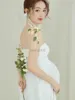 Maternity Dresses Women Photography Props Maternity White Elegant Pregant Tube Top Dress Pregnancy Dresses Studio Photoshoot Photo Clothes HKD230808