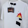 Marchio di lusso LOE Tee Paris Top T-shirt oversize con ricamo di ghiaccio e fuoco Collezione ia T-shirt a fascia stampata